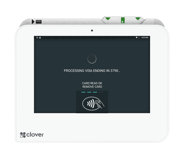 Clover Mini accepting a contactless payment