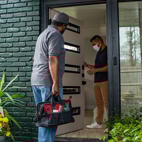 Locksmith at customer's door